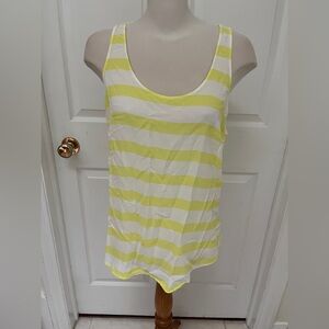 Old Navy Yellow and White Striped Tank Top size XL